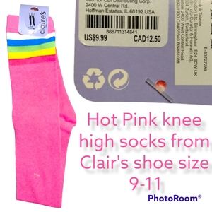 💥3/$15 Hot pink knee high socks from Claire's